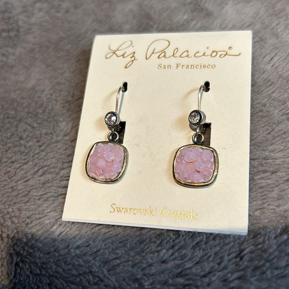 Liz Palacios Swarovski Pink Rock Candy Crystal Earrings-Boutique - Picture 3 of 6
